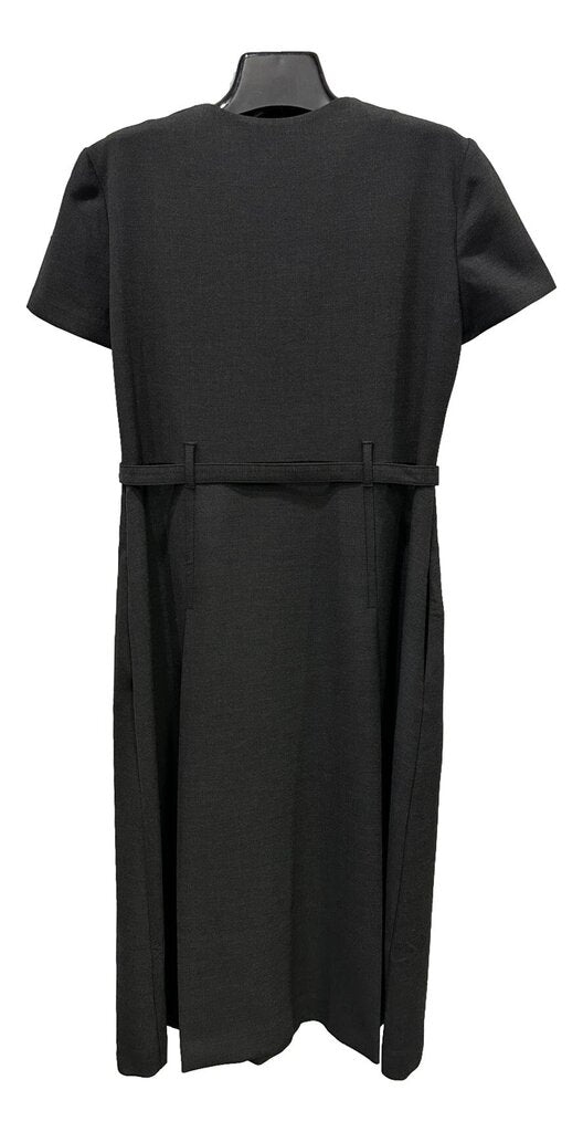 St. John Dark Heather Grey Short Sleeves Dress Size 12 NWT