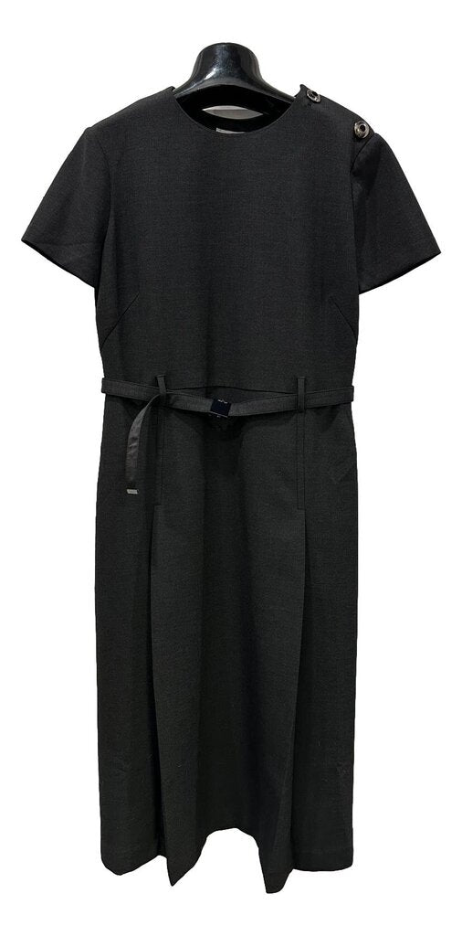 St. John Dark Heather Grey Short Sleeves Dress Size 12 NWT