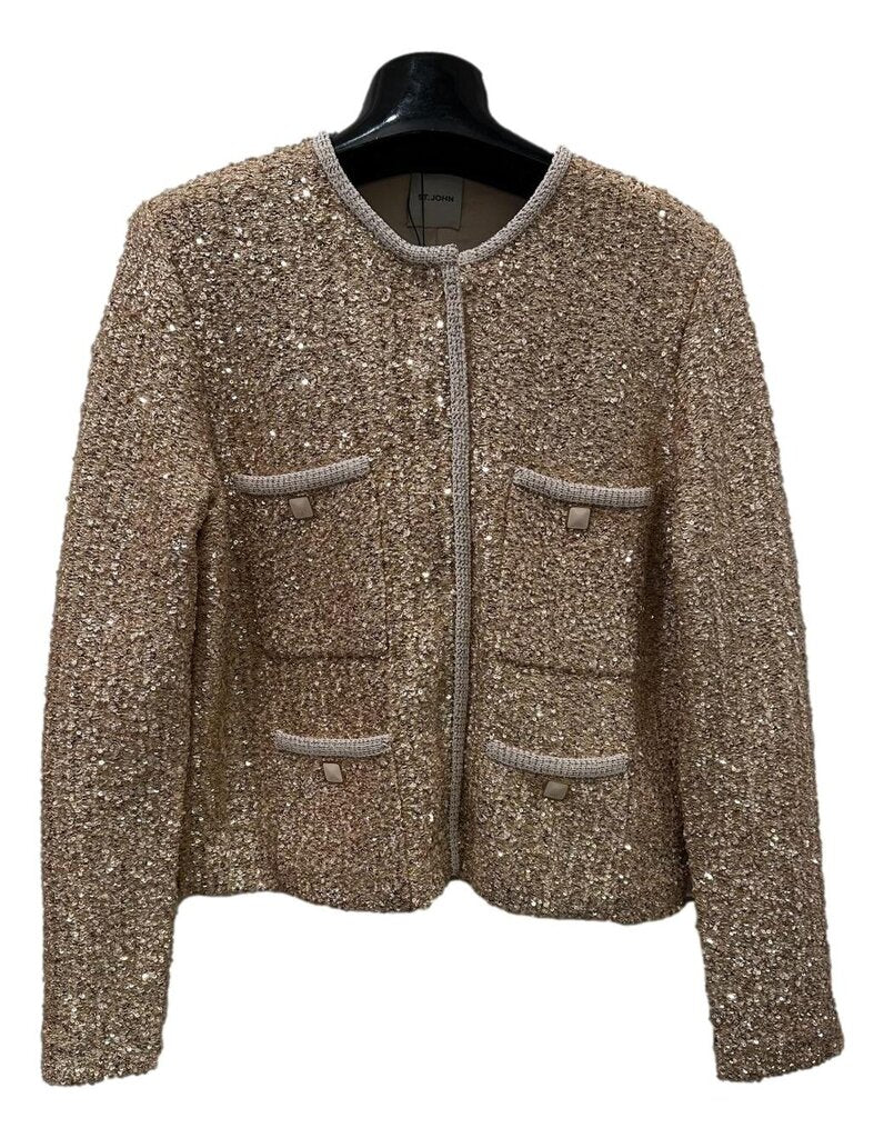 ST. JOHN Sequin Metallic Knit Jacket NWT L