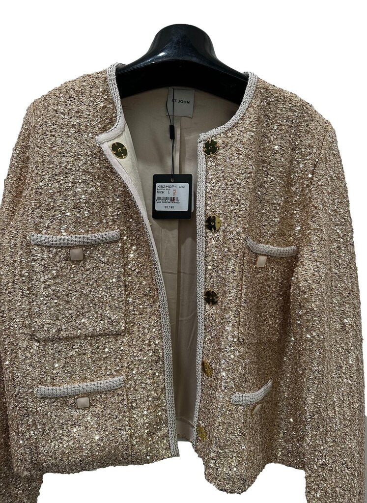 ST. JOHN Sequin Metallic Knit Jacket NWT L