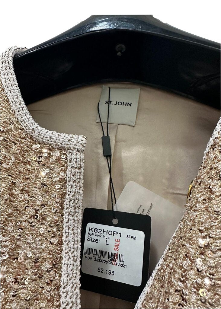 ST. JOHN Sequin Metallic Knit Jacket NWT L