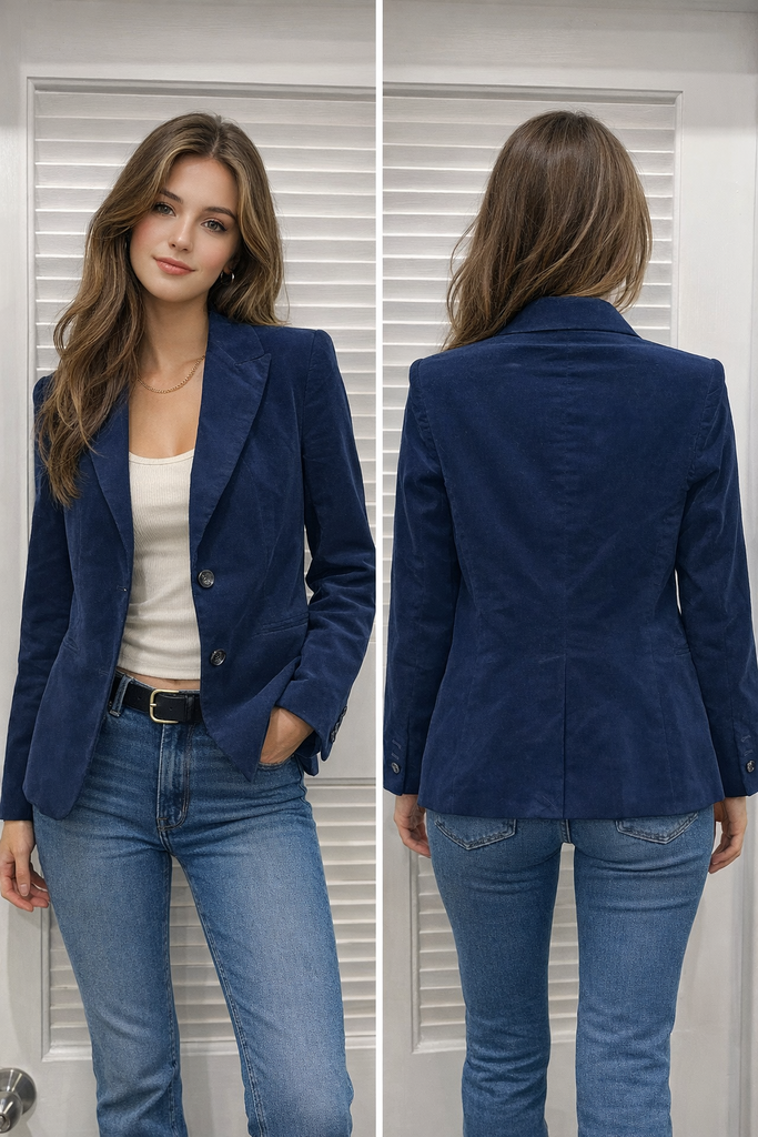FUN2FUN Lightweight Navy Corduroy Jacket
