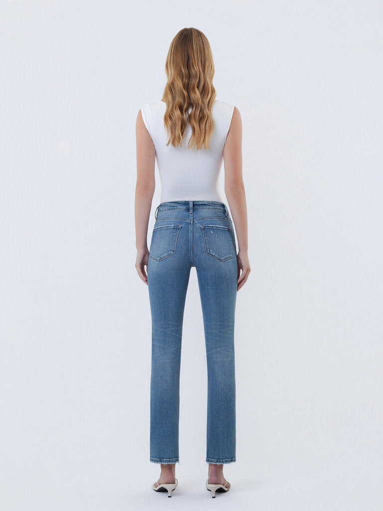VERVET Mid Rise Ankle Slim Straight Jeans
