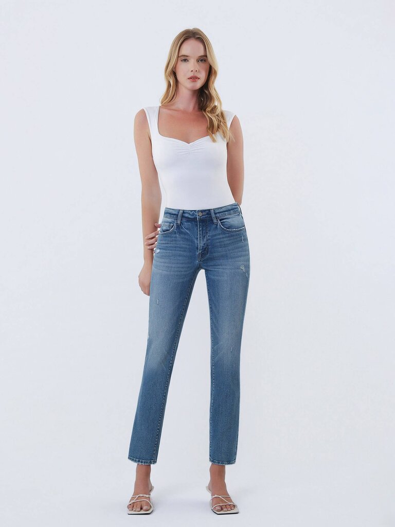 VERVET Mid Rise Ankle Slim Straight Jeans