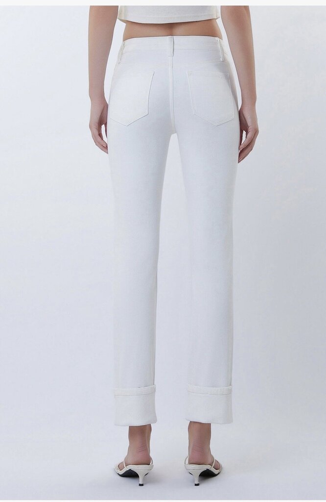 VERVET Mid Rise Cuffed Crop Slim Straight Jeans