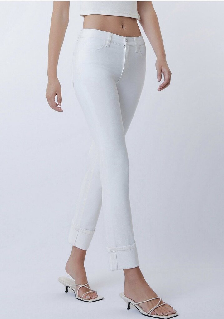 VERVET Mid Rise Cuffed Crop Slim Straight Jeans