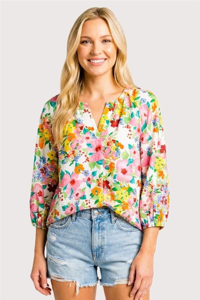 STACCATO Pink and Multi Floral Long Sleeve Top