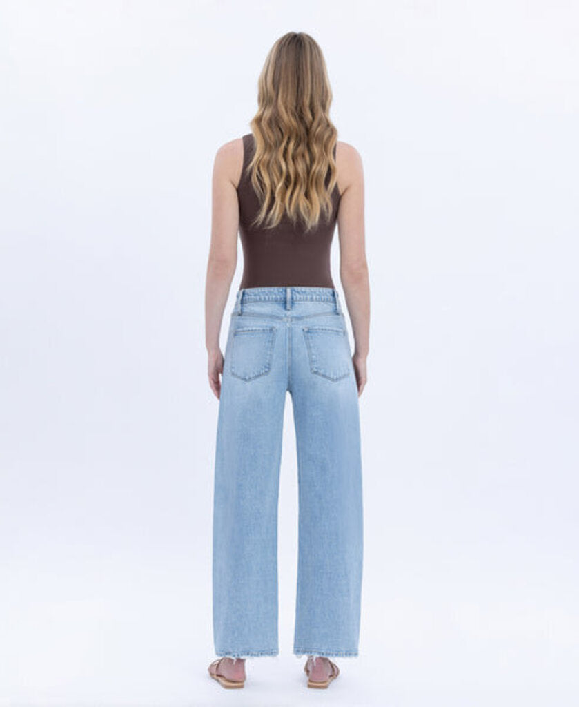 VERVET High Rise Light Wash Barrel Jeans