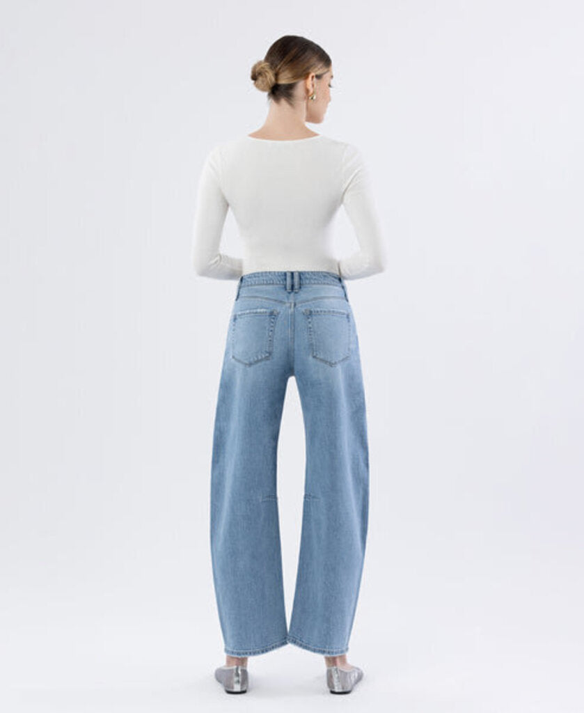 VERVET Light Wash High Rise Wide Barrel Jean