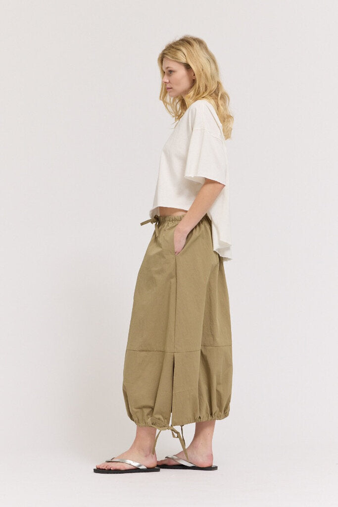 GRADE & GATHER Dry Herb Adjustable Gathered Hem Skirt
