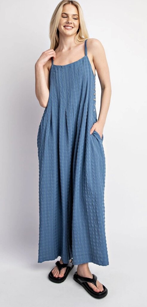 GIGIO Blue Spaghetti Strap Wide Leg Jumper