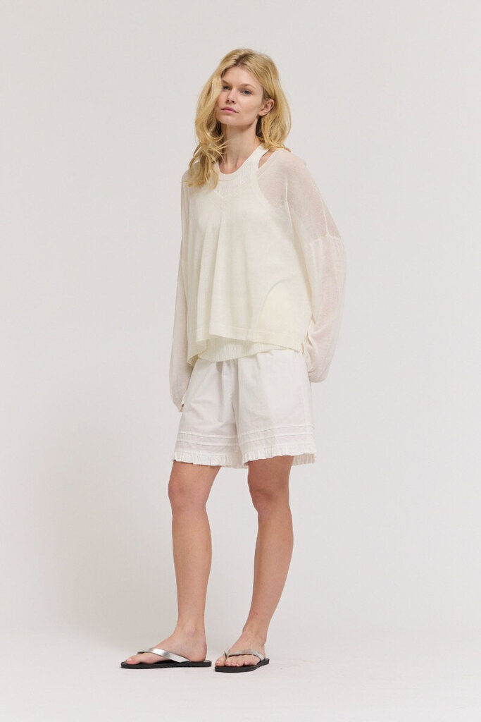 GRADE & GATHER Light Weight V-neck Long Sleeve Knit Top