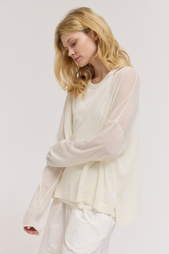 GRADE & GATHER Light Weight V-neck Long Sleeve Knit Top