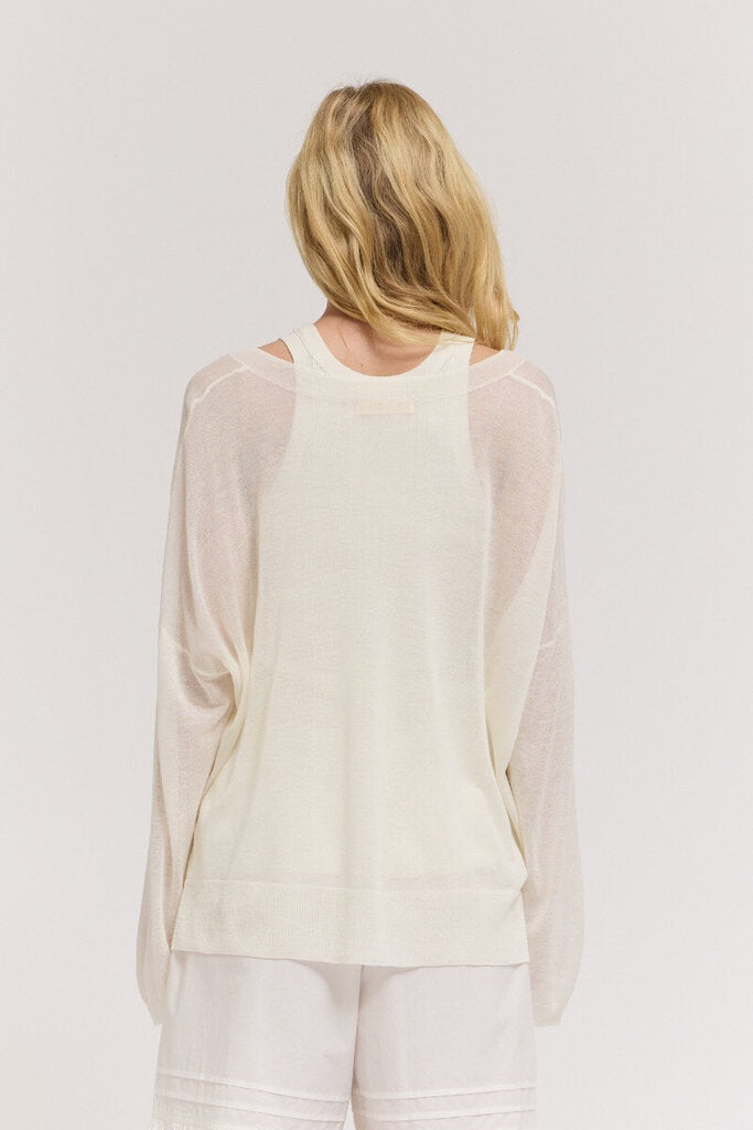 GRADE & GATHER Light Weight V-neck Long Sleeve Knit Top