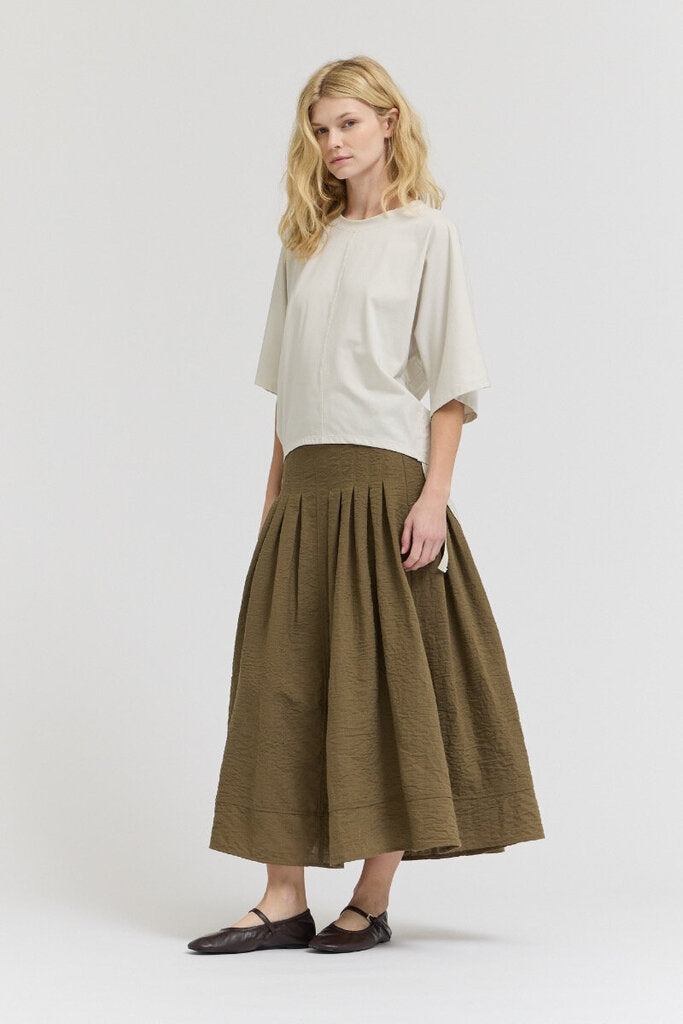 GRADE & GATHER Cloud Scrunch Side Ties Short Sleeve Top