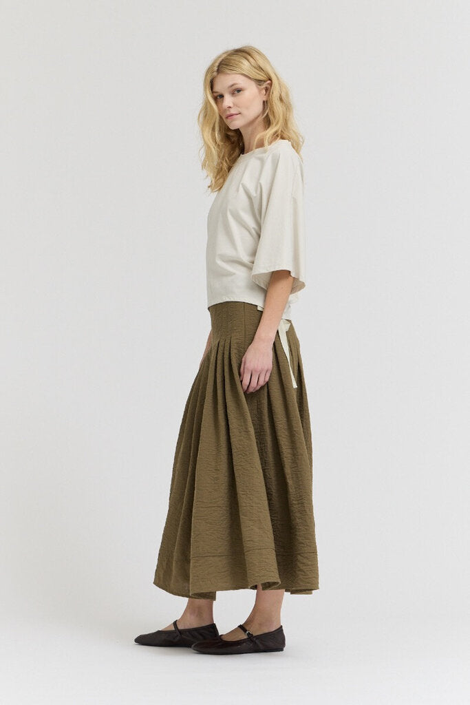 GRADE & GATHER Cloud Scrunch Side Ties Short Sleeve Top