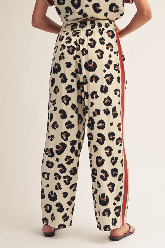 JODIFL Leopard Stripe Wide Leg Pants