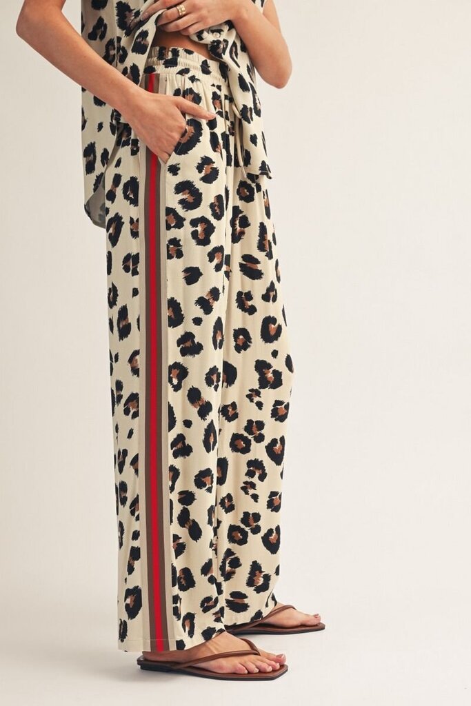JODIFL Leopard Stripe Wide Leg Pants