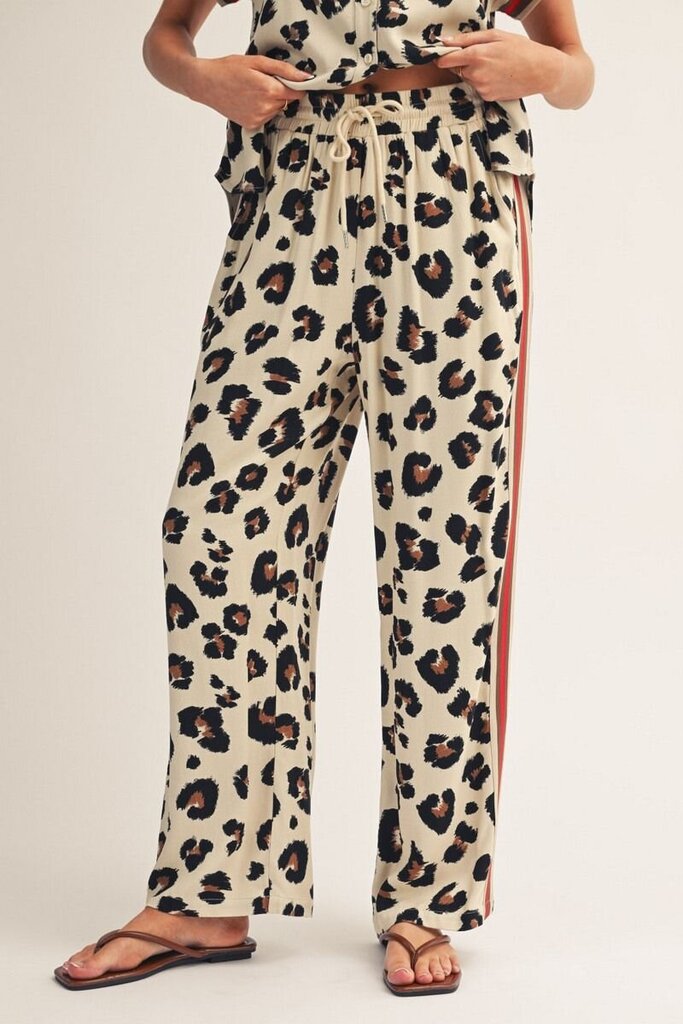 JODIFL Leopard Stripe Wide Leg Pants