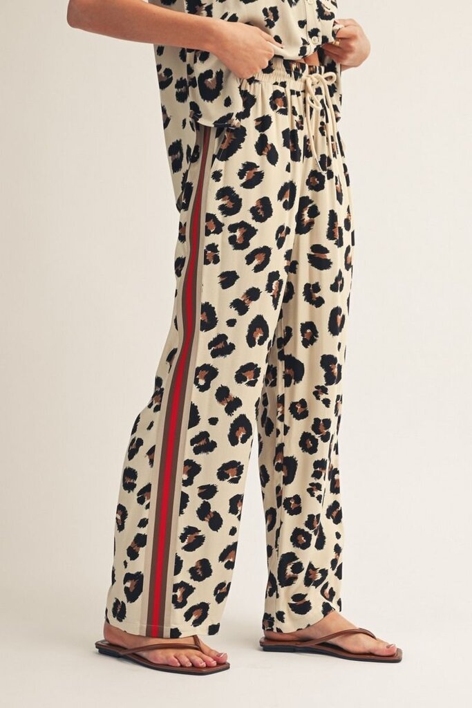 JODIFL Leopard Stripe Wide Leg Pants
