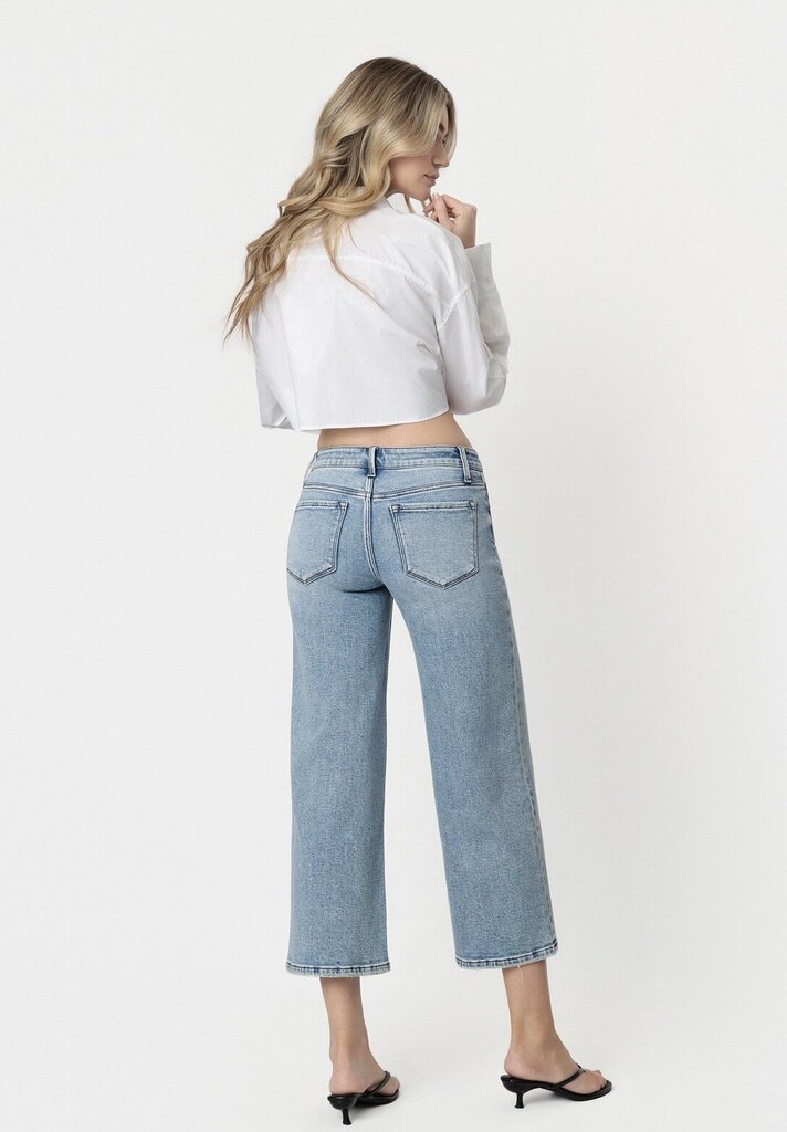 VERVET Low Rise Light Wash Wide Crop Jean