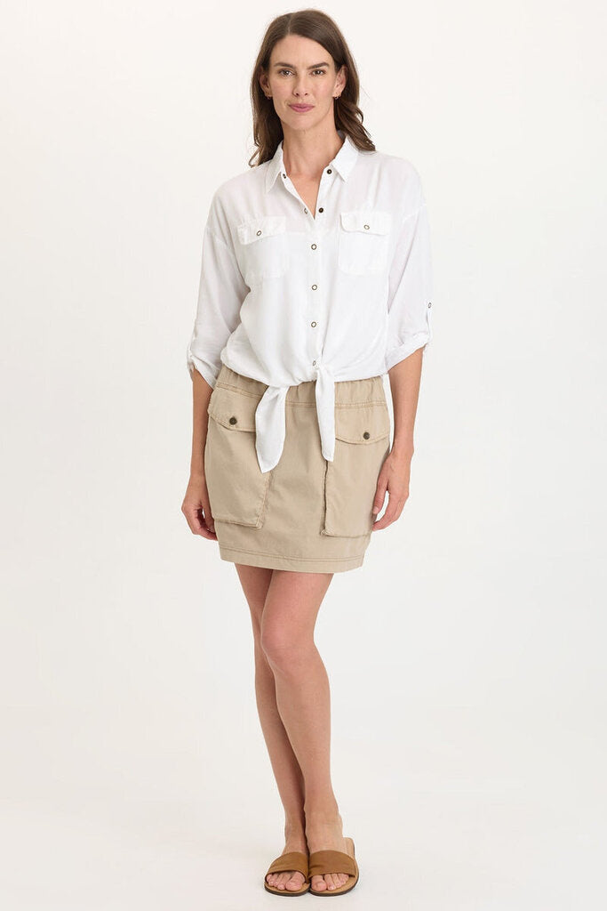 WEARABLES White Lightweight Tie-Front Top