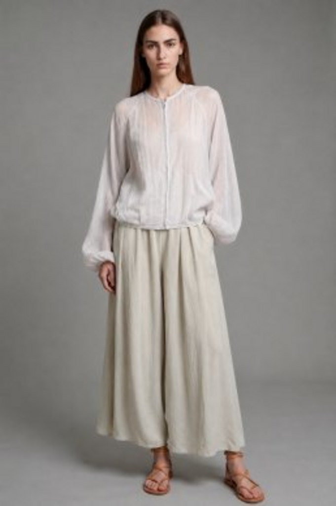 ELLE GREY White Sheer Zip-Up Lightweight Long Sleeve Jacket