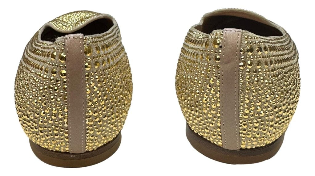 VALENTINO Gold Studded Loafer Shoes