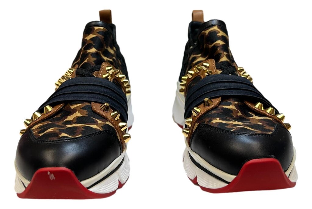 CHRISTIAN LOUBOUTIN Leopard Studded Run Sneaker Shoe