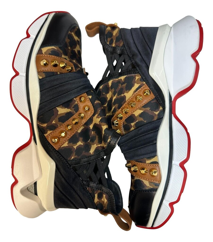 CHRISTIAN LOUBOUTIN Leopard Studded Run Sneaker Shoe