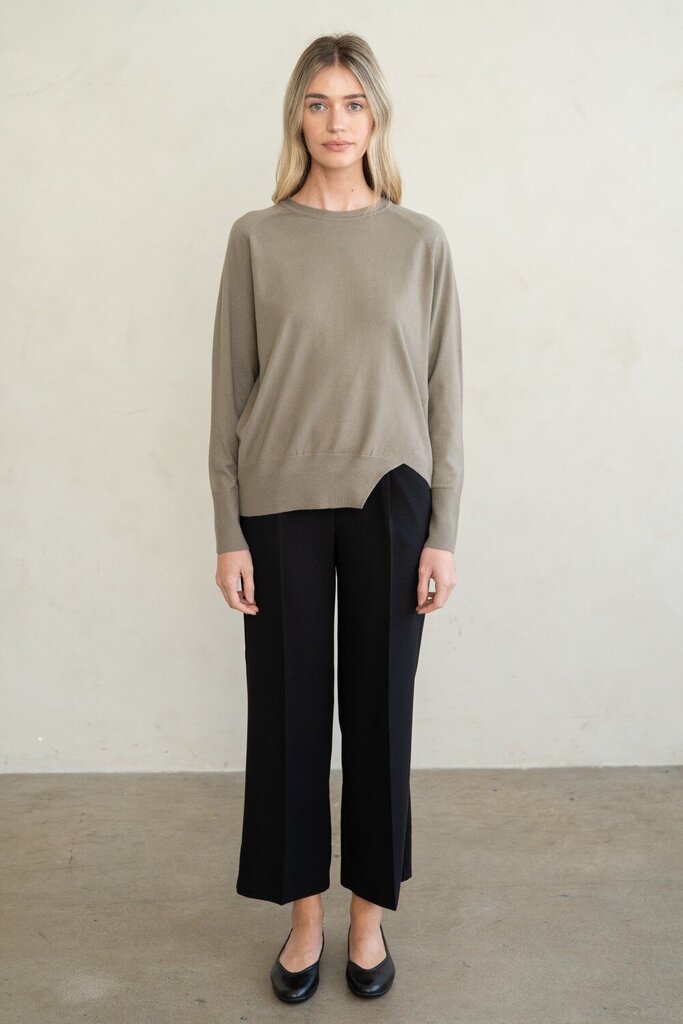 ELLE GREY Black Straight Leg Trouser Pant