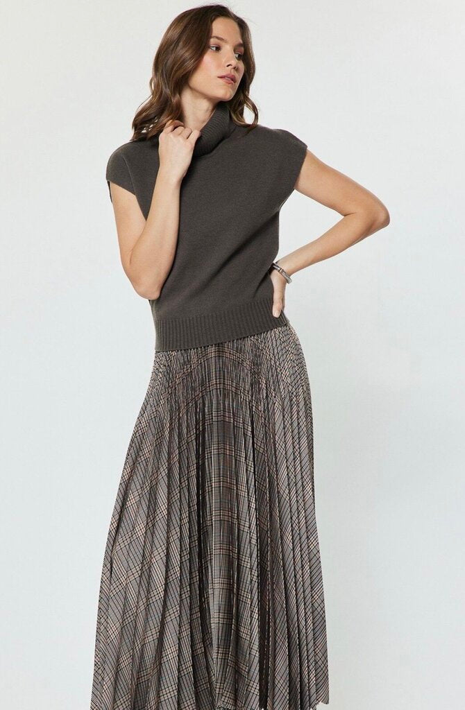 CURRENT AIR Stone Cap Sleeve Wool Sweater Top