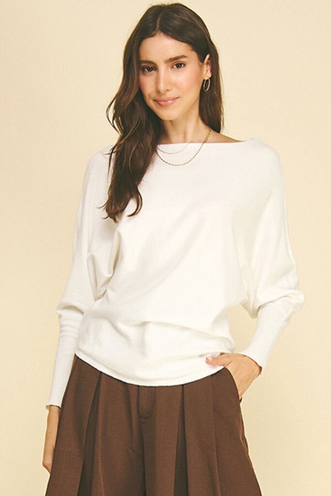 PINCH Cream Boatneck Dolman Sleeve Sweater