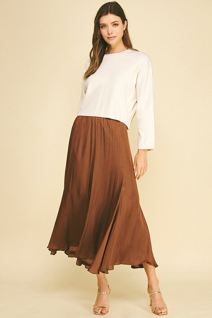 PINCH Ivory Wide Sleeve Pleated Back Soft Sweater