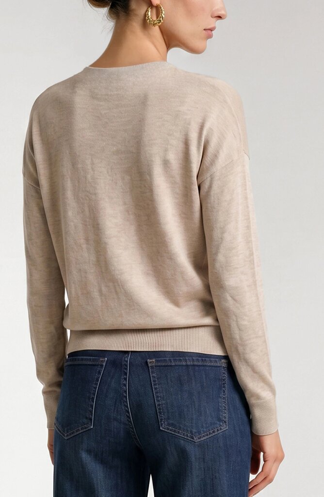 LIVERPOOL Champagne Draped Neck Mixed Media Sweater