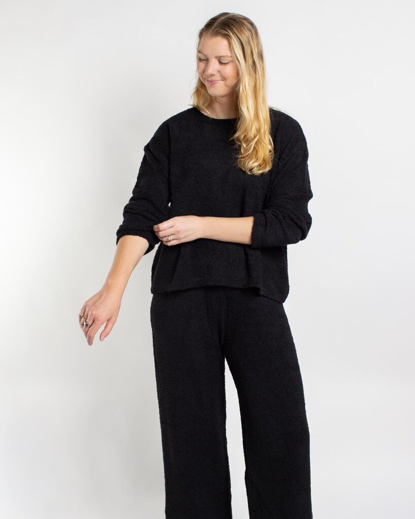 ROYAL STANDARD Black Soft Long Sleeve Top and Pant Loungewear Set