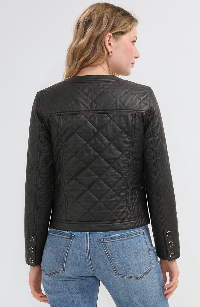 LIVERPOOL Black Quilted Collarless Jacket