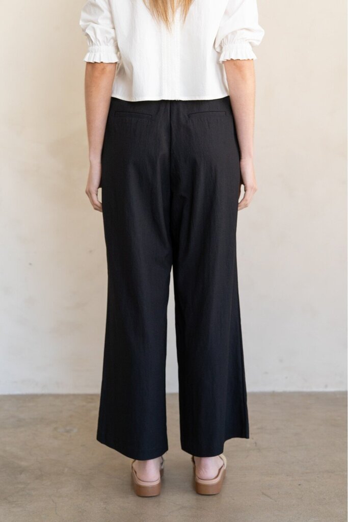 ELLE GREY RELAXED WIDE-LEG BLUE DENIM PANTS