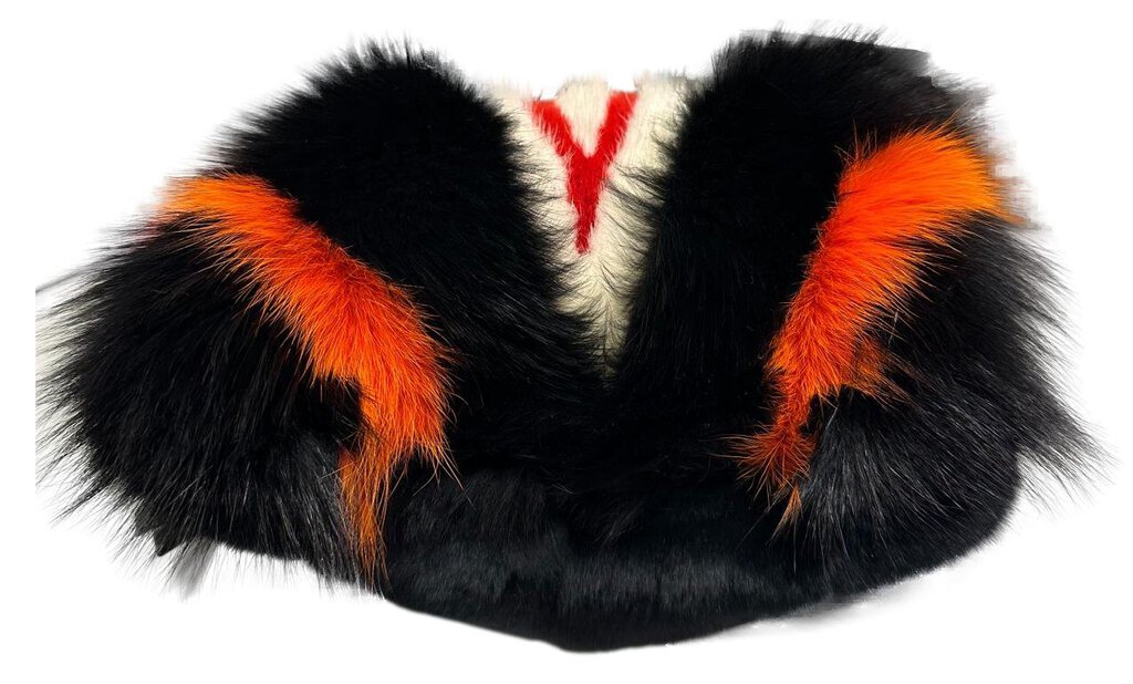 ELENA CHISELLINI Made in Italy Black Mixed Fur Shoulder Crossbody Bag RARE