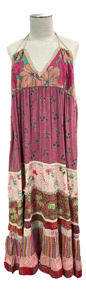 JADED GYPSY Antique Pink Floral & Paisley Print Patchwork Maxi Dreams Dress