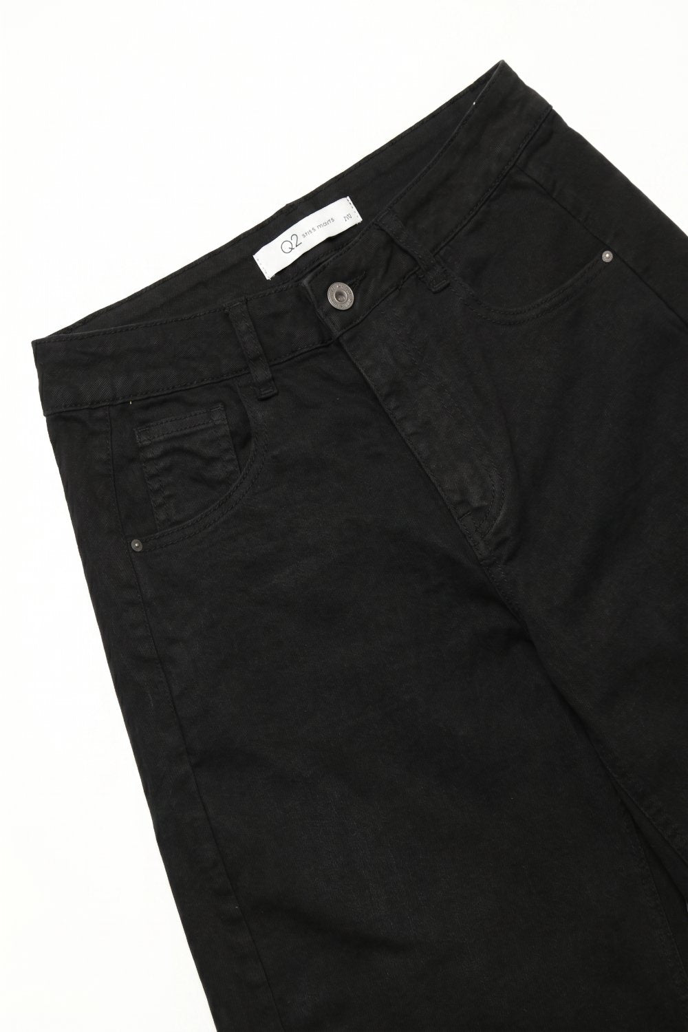 Black Wide-Leg Barrel style Pants with Rolled Hems