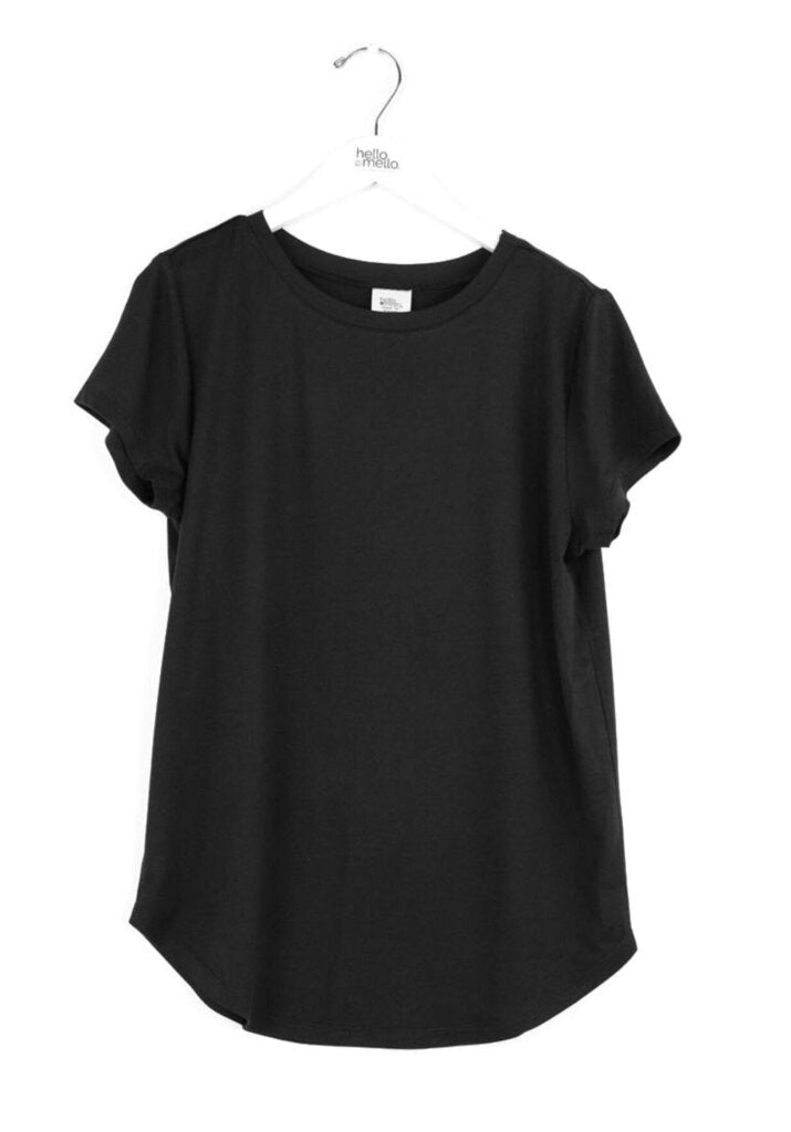 HELLO MELLO Black Short Sleeve Dream Tee Lounge Top