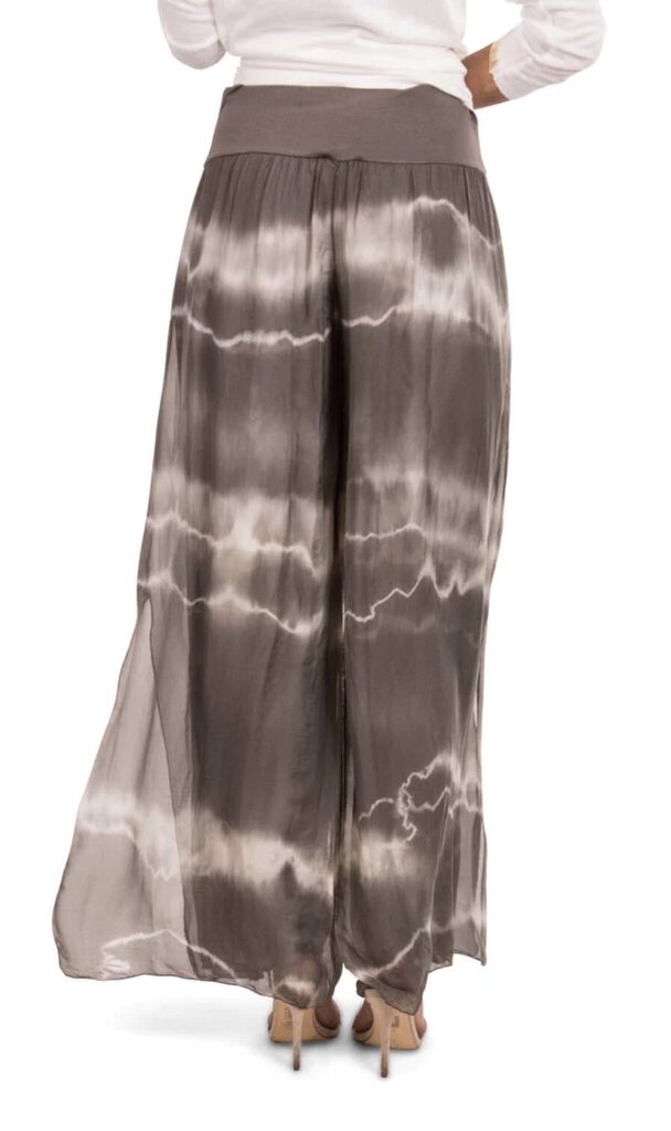 GIGI Tie Dye Silk Lined Pants with Side Slit - Two Colors