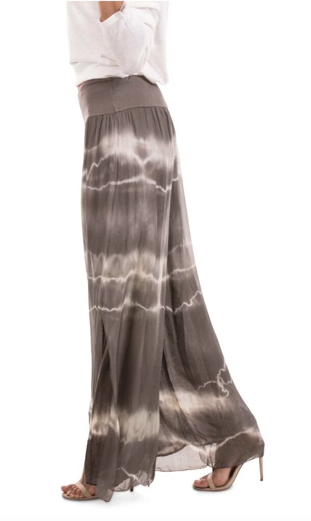 GIGI Tie Dye Silk Lined Pants with Side Slit - Two Colors