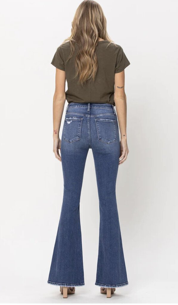 VERVET Mid Rise Flare Jean with Slit