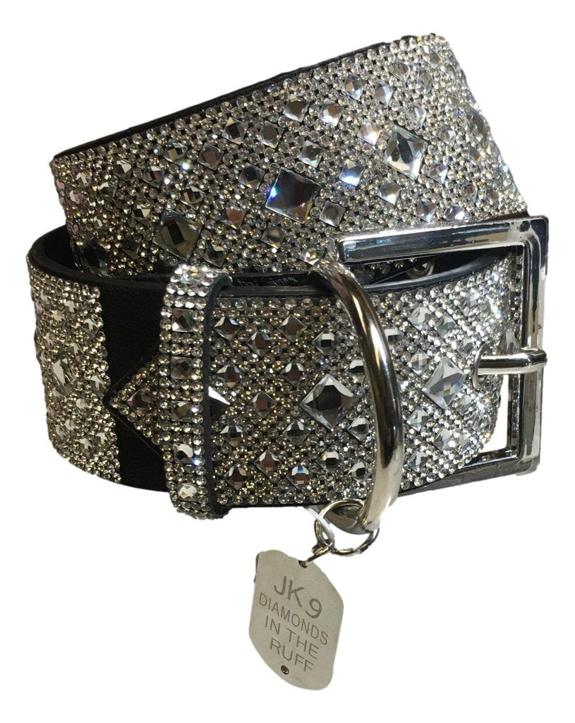 JACQUELINE KENT Large Wide Diamonds in the Ruff Dog Collar 3 Color Choices