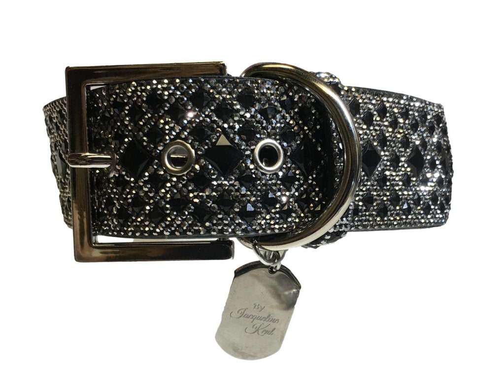 JACQUELINE KENT Large Wide Diamonds in the Ruff Dog Collar 3 Color Choices