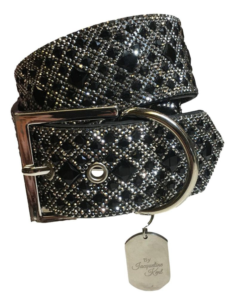 JACQUELINE KENT Large Wide Diamonds in the Ruff Dog Collar 3 Color Choices