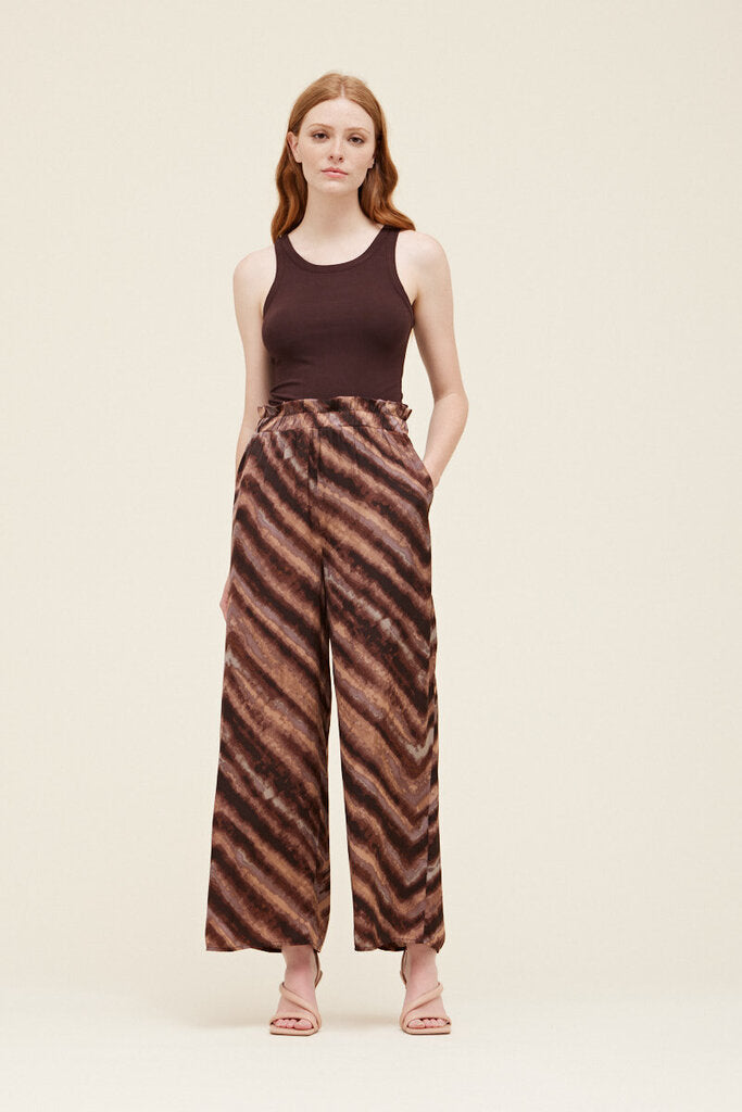 GRADE & GATHER QUARTZ ELASTIC WAIST WIDE LEG PANT