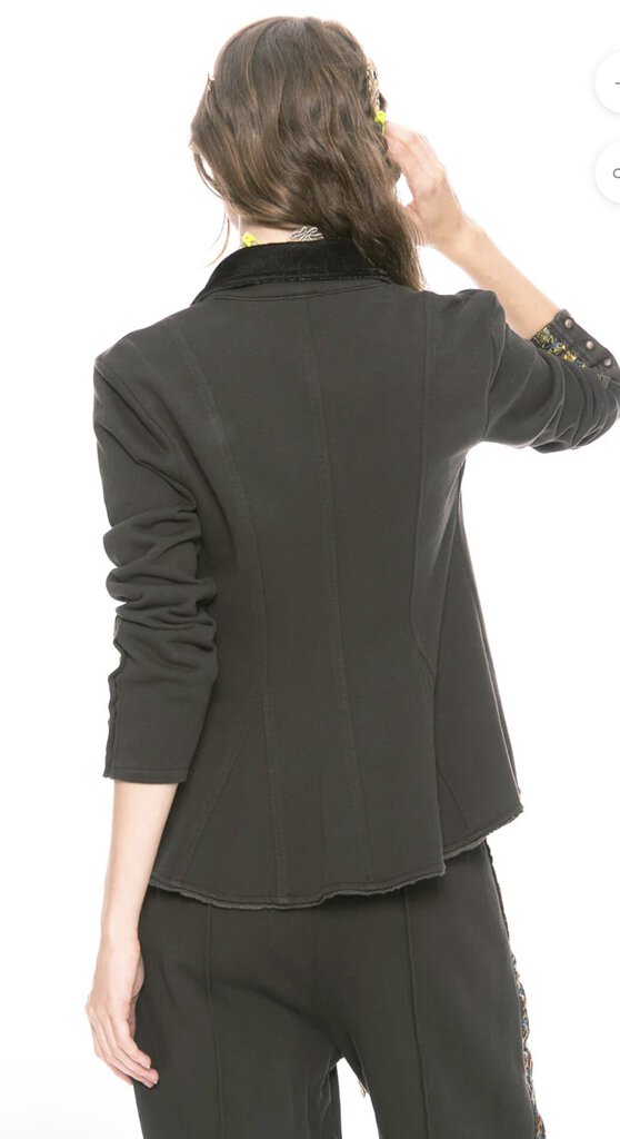 ARATTA Vintage Charcoal Colonel French Terry Jacket with Velvet Collar
